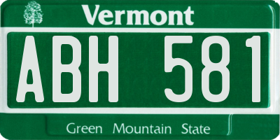 VT license plate ABH581