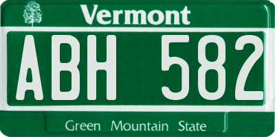 VT license plate ABH582