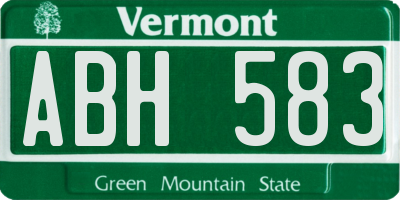 VT license plate ABH583