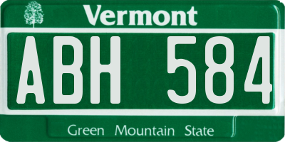 VT license plate ABH584