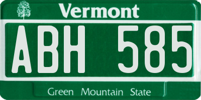 VT license plate ABH585