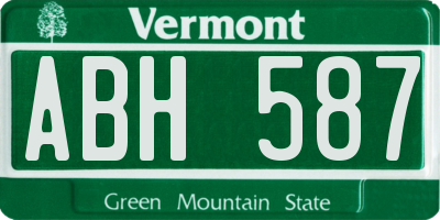 VT license plate ABH587