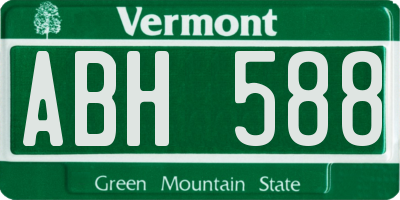 VT license plate ABH588