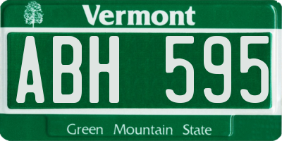 VT license plate ABH595