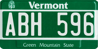 VT license plate ABH596