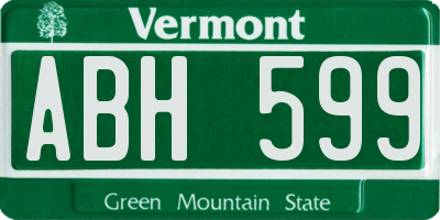 VT license plate ABH599