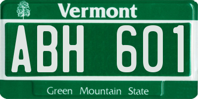 VT license plate ABH601