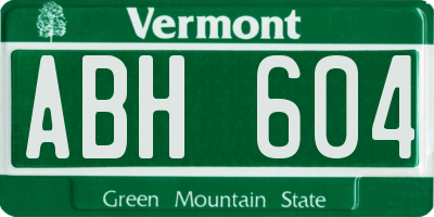 VT license plate ABH604