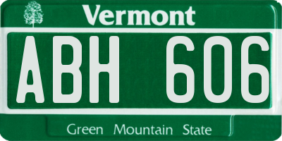 VT license plate ABH606