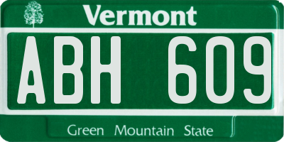 VT license plate ABH609