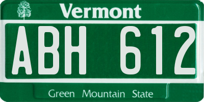 VT license plate ABH612