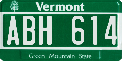 VT license plate ABH614