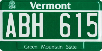 VT license plate ABH615