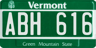 VT license plate ABH616