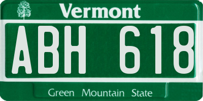 VT license plate ABH618