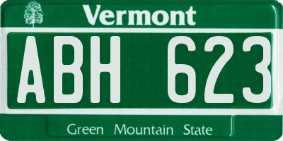 VT license plate ABH623