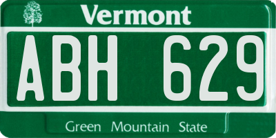 VT license plate ABH629