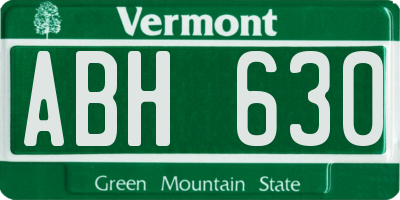 VT license plate ABH630