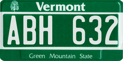 VT license plate ABH632