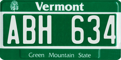 VT license plate ABH634