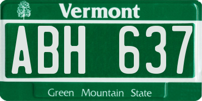 VT license plate ABH637