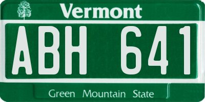 VT license plate ABH641