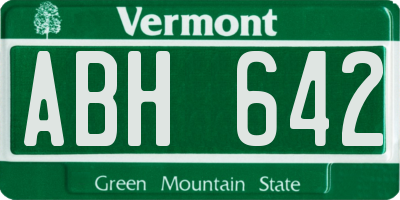 VT license plate ABH642