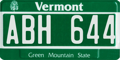 VT license plate ABH644