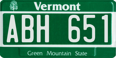 VT license plate ABH651