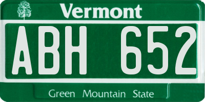 VT license plate ABH652