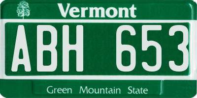 VT license plate ABH653