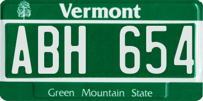 VT license plate ABH654