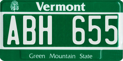 VT license plate ABH655