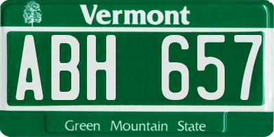 VT license plate ABH657