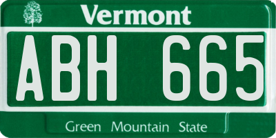 VT license plate ABH665