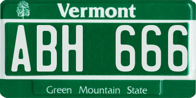 VT license plate ABH666