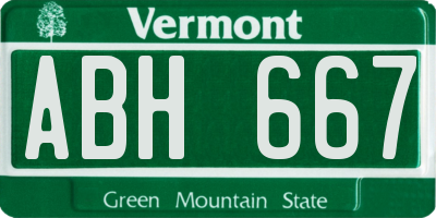 VT license plate ABH667