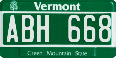 VT license plate ABH668