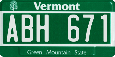 VT license plate ABH671