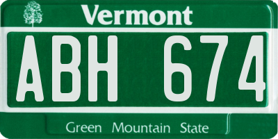 VT license plate ABH674