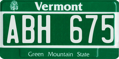 VT license plate ABH675