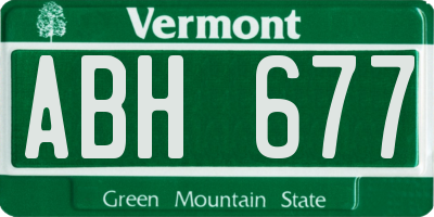 VT license plate ABH677