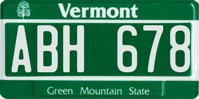 VT license plate ABH678