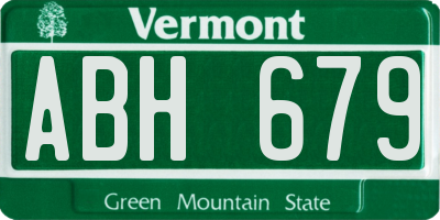 VT license plate ABH679