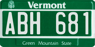 VT license plate ABH681