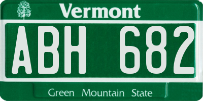 VT license plate ABH682