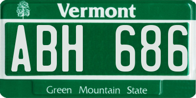 VT license plate ABH686