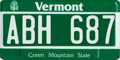 VT license plate ABH687