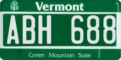 VT license plate ABH688