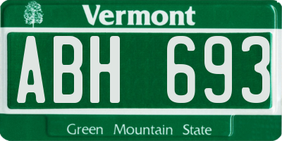 VT license plate ABH693